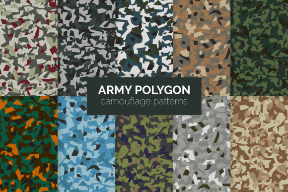 Army Polygon Camouflage Patterns for Creative Projects