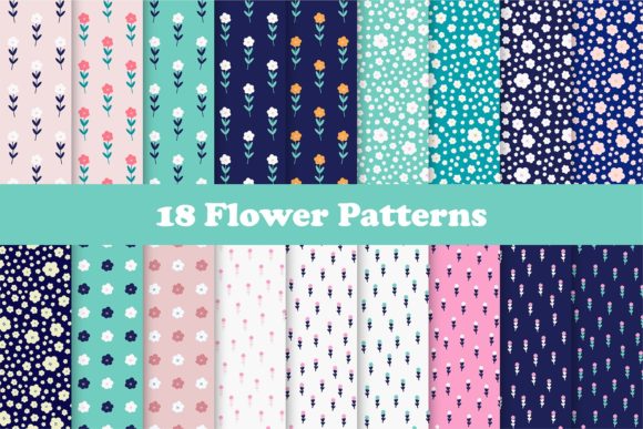 Cute Flowers Seamless Patterns for Creative Designers