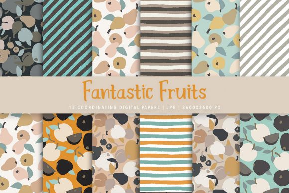Fantastic Fruits Digital Paper Patterns for Creatives
