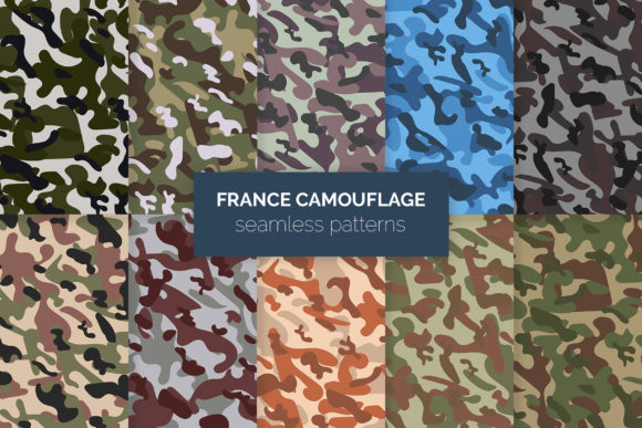 France Camouflage Seamless Patterns