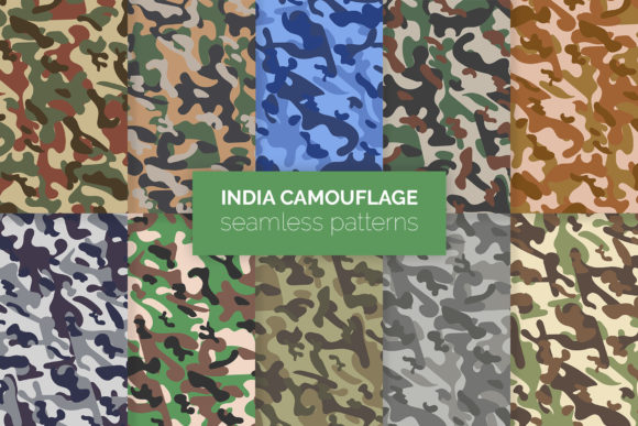 India Camouflage Seamless Patterns for Design Projects