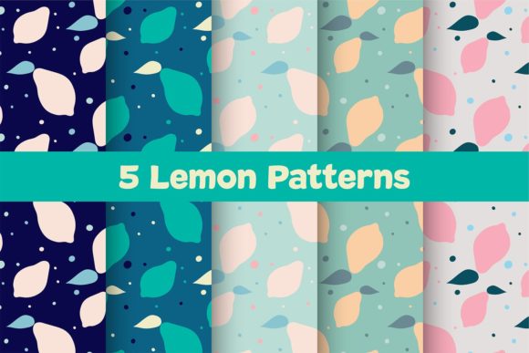 Lemons Seamless Patterns, Citrus Pattern