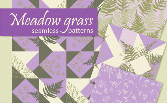 Meadow Grass Vector Patterns