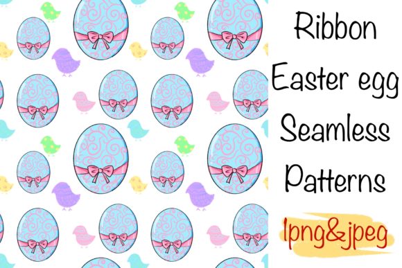 Ribbon Easter Egg Seamless Patterns for Creative Design