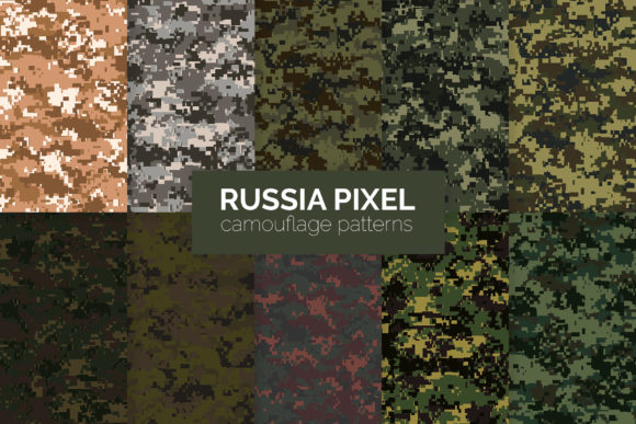 Russia Pixel Camouflage Patterns for Creative Projects