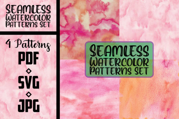 Seamless Watercolor Patterns Set – Pink: A Designer’s Toolkit for Endless Creative Possibilities