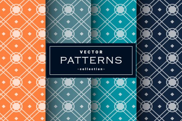 Square Seamless Geometric Patterns Set