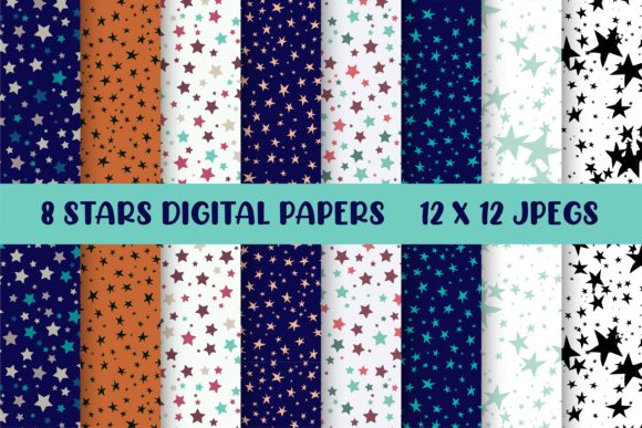 Stars Digital Papers, Seamless Patterns: A Versatile Resource for Creatives and Professionals