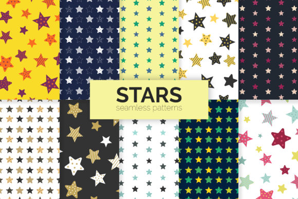 Stars Seamless Patterns for Professional Design Projects