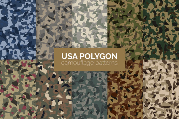 USA Polygon Camouflage Patterns for Creative Projects